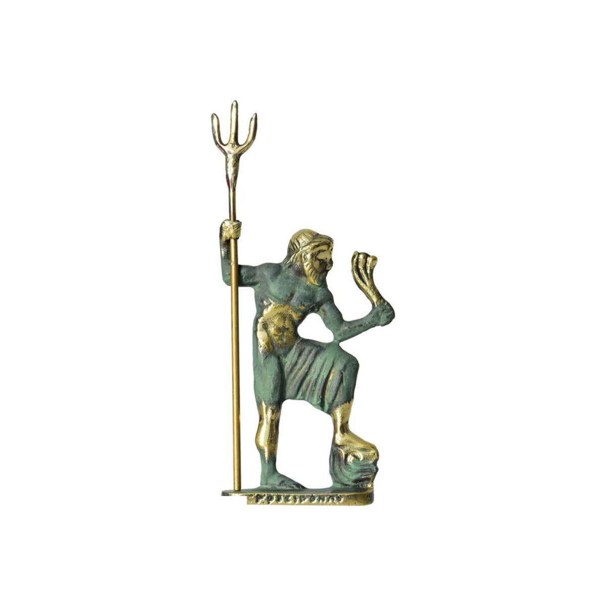 Poseidon with Spear Statue B by Bronze Pavlakis