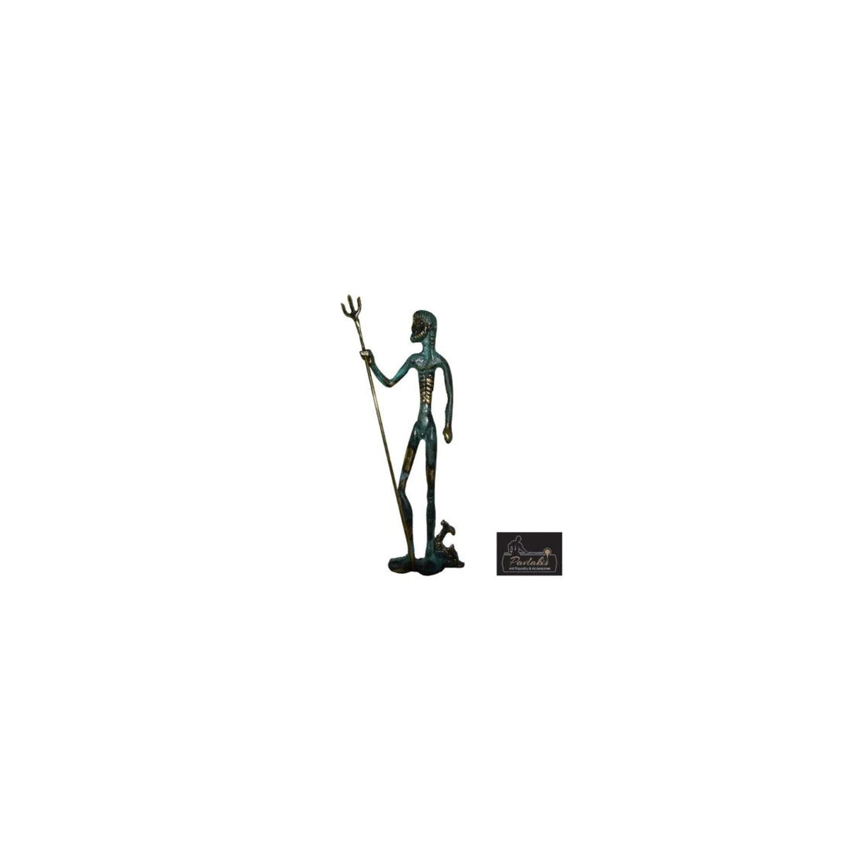 Poseidon with Trident Statue by Bronze Pavlakis