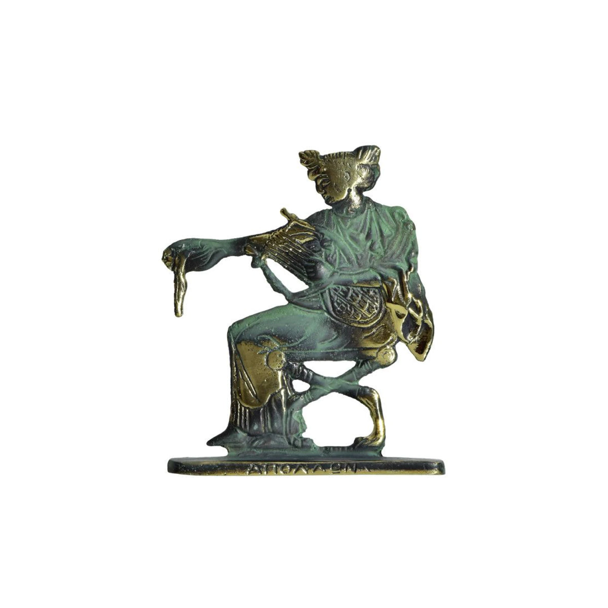 Seated Apollo Statue by Bronze Pavlakis