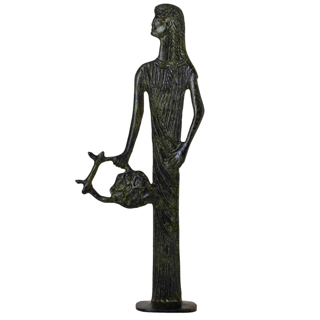 Apollo with Lyre – Bronze Sculpture – 40 cm – Dark Green
