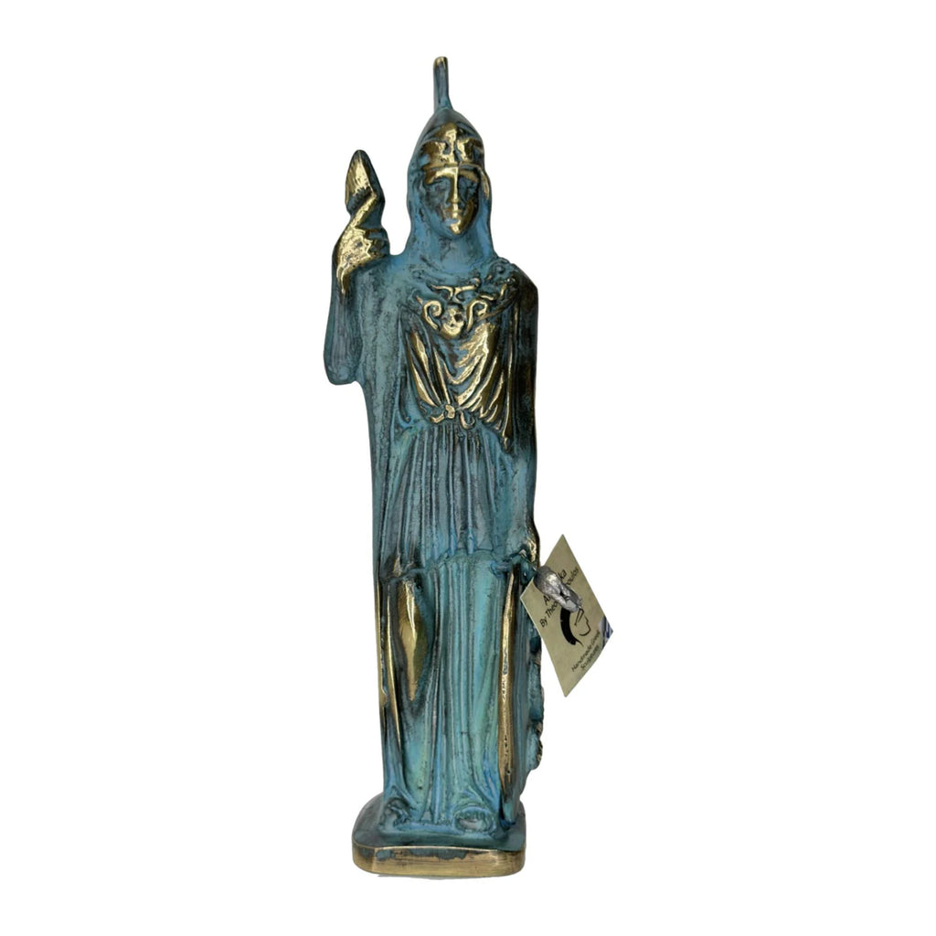 Athena, Goddess of Wisdom – Solid Sculpture – 23 cm – Blue & Gold