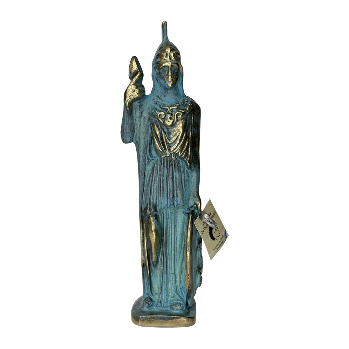Athena, Goddess of Wisdom – Solid Sculpture – 10 cm – Blue & Gold