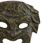Athenian Comedy Mask – Bronze Sculpture – 15 cm – Dark Green