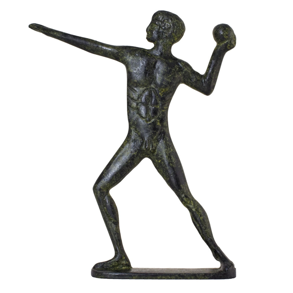 Ancient Olympic Shot-Putter – Flat Sculpture – 15 cm – Dark Green