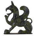 Griffin with Lion's Body – Bronze Sculpture – 15 cm – Dark Green