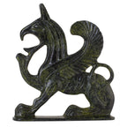 Griffin with Lion's Body – Bronze Sculpture – 15 cm – Dark Green