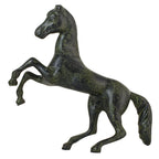 Rearing Horse – Solid Bronze Sculpture – 15 cm – Dark Green