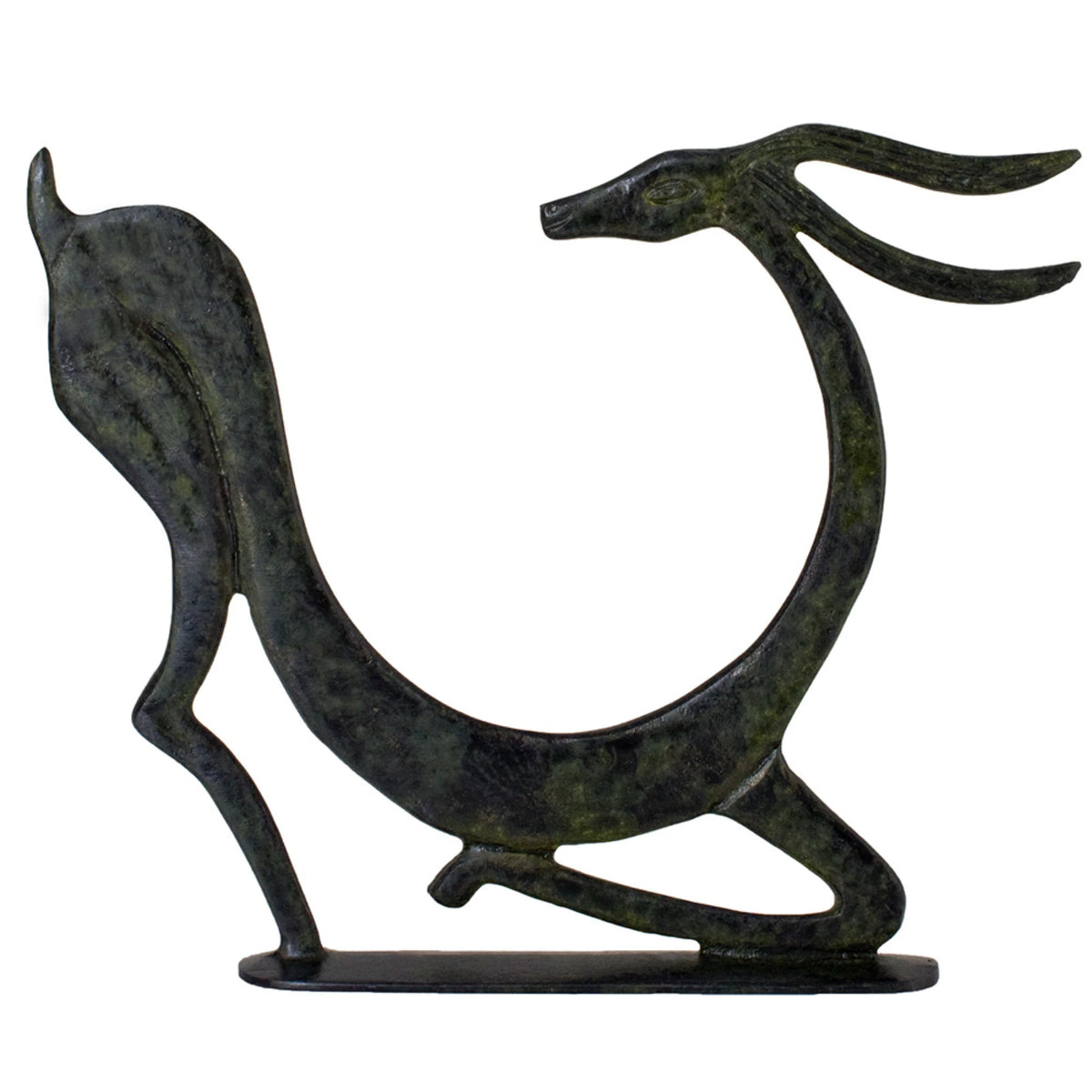 Deer – Bronze Sculpture – 15 cm – Dark Green