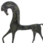 Geometric Horse with Lowered Head – Sculpture – 11 cm – Dark Green