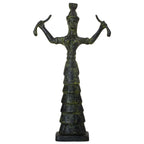 Minoan Snake Goddess – Bronze Sculpture – 12 cm – Dark Green
