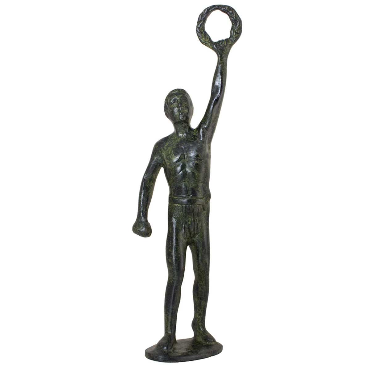 Ancient Olympic Victor with Olive Wreath – 30 cm – Dark Green