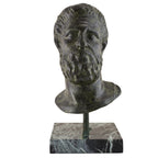 Head of Hippocrates – Bronze Sculpture – 25 cm – Dark Green