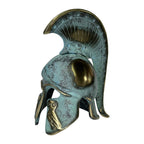 Studded Corinthian Helmet with Owl and Short Crest – 14 cm – Blue & Gold