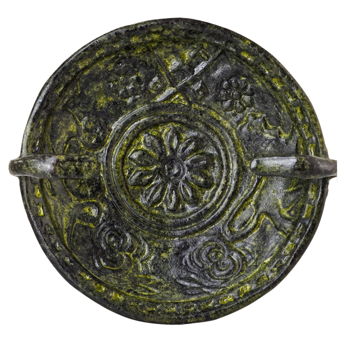 Sacrificial Tripod with Snake-Shaped Handles – 16 cm – Dark Green