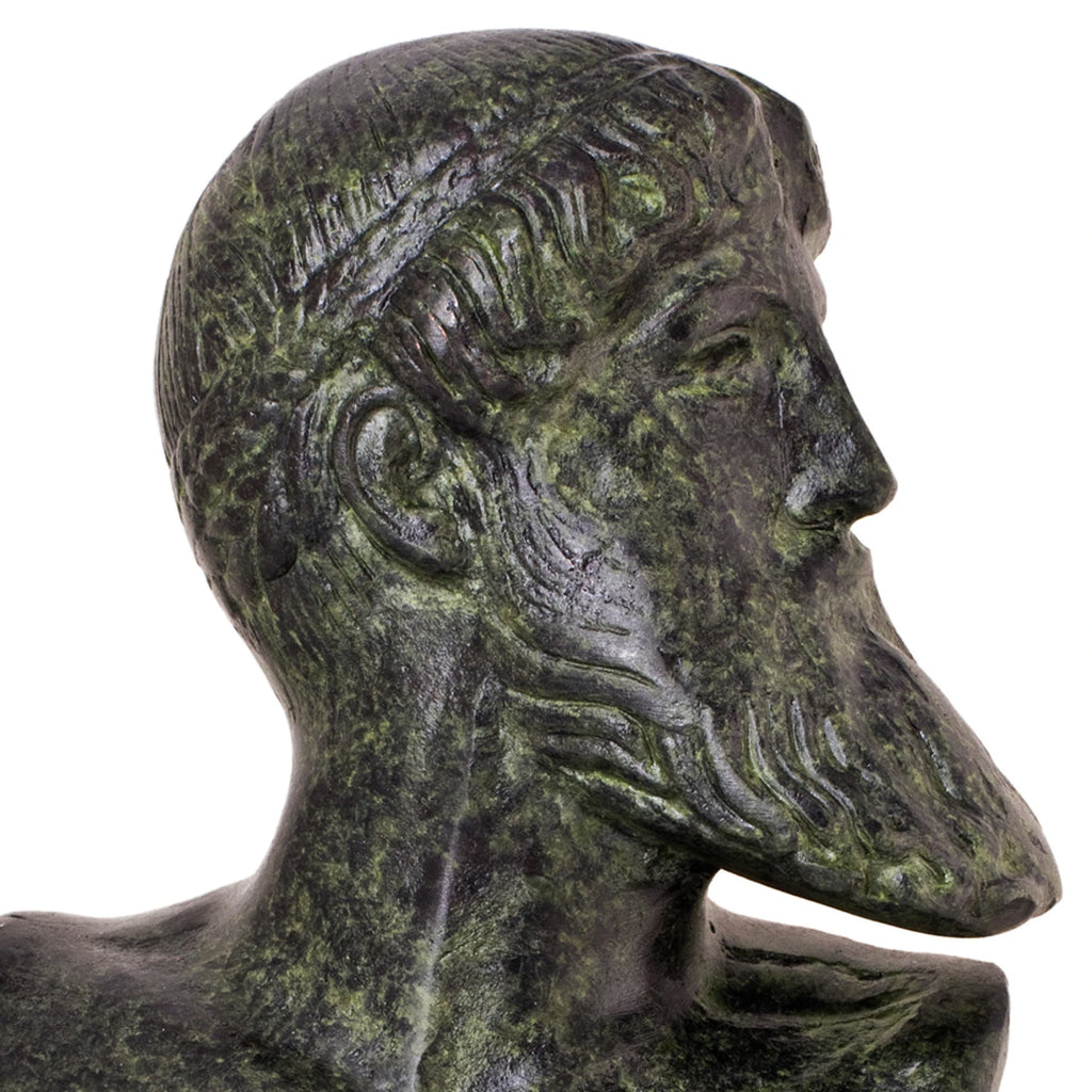 Bust of Poseidon – Bronze Sculpture – 19 cm – Dark Green