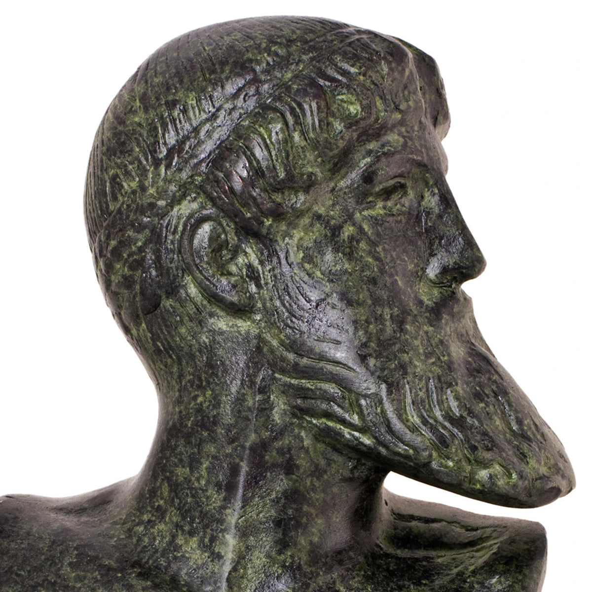 Bust of Poseidon – Bronze Sculpture – 19 cm – Dark Green