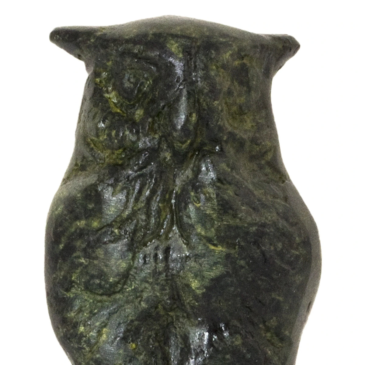 Owl, Symbol of Wisdom – Sculpture – 3 cm – Dark Green