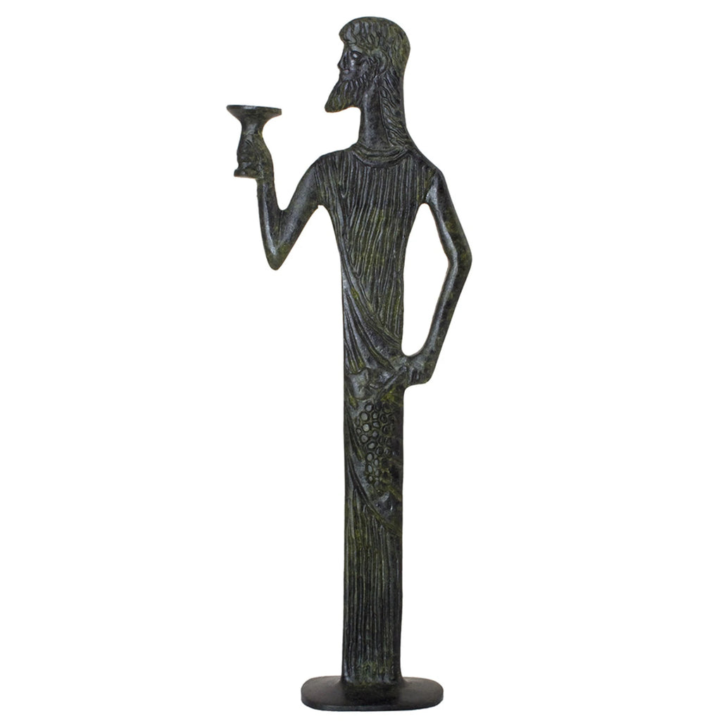 Dionysus with Wine Cup – Sculpture – 25 cm – Dark Green