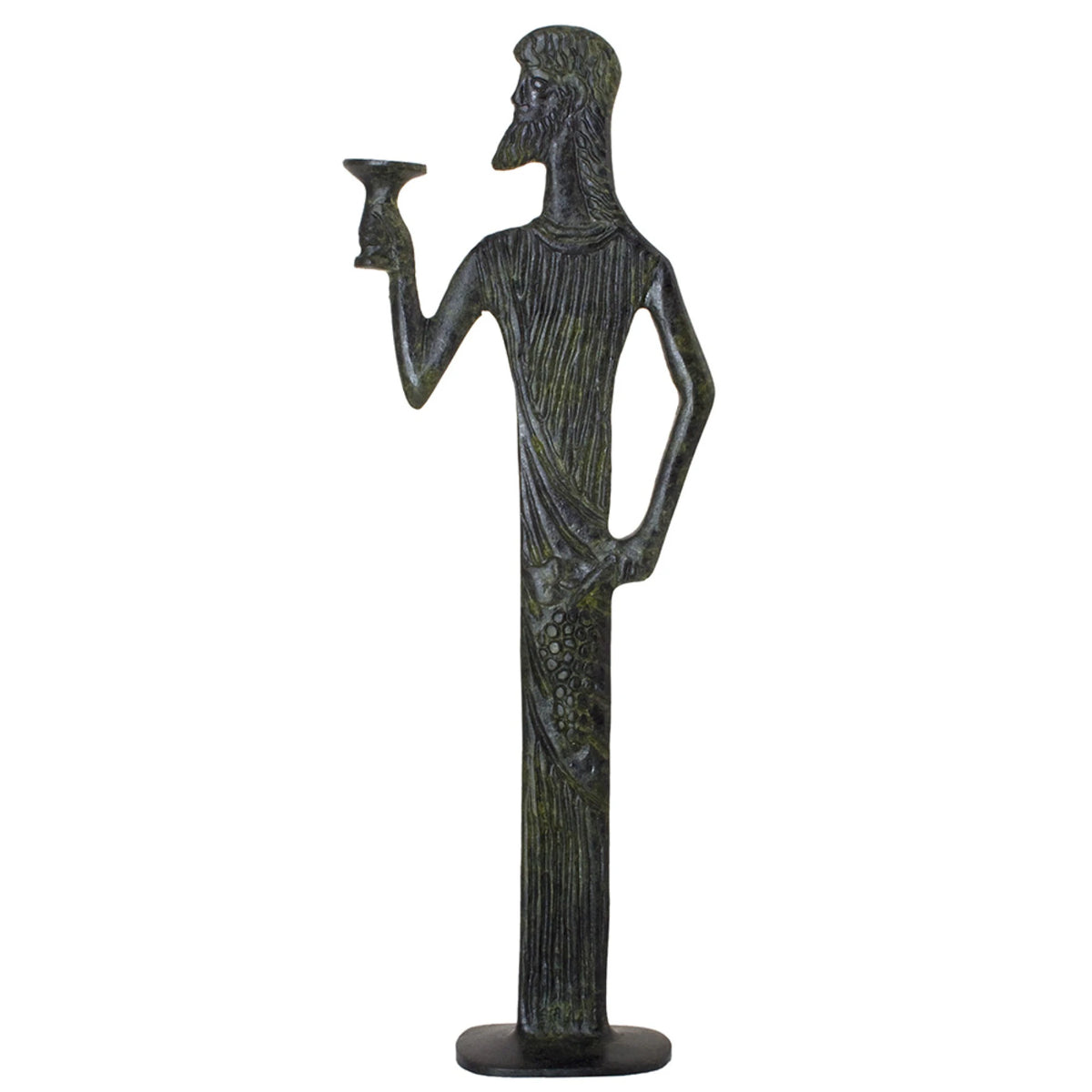 Dionysus with Wine Cup – Sculpture – 25 cm – Dark Green