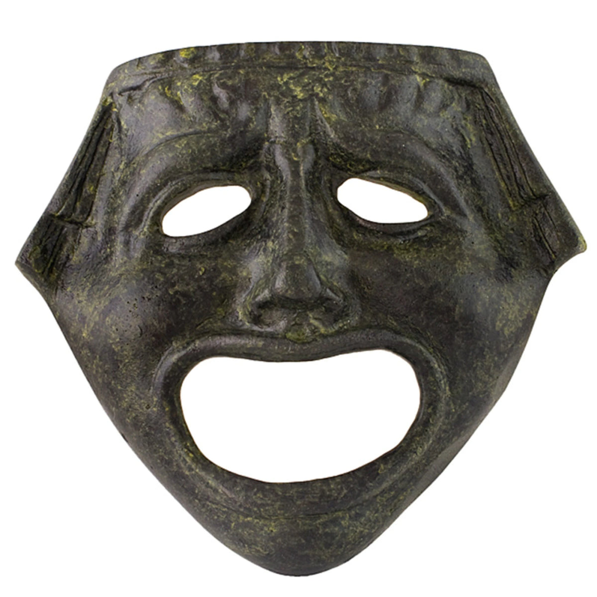 Athenian Tragedy Mask – 12 cm – Dark Green