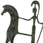 Athena's Chariot with Spear – Bronze Sculpture – 29 cm – Dark Green