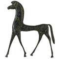Geometric Trojan Horse – Bronze Sculpture – 11 cm – Dark Green