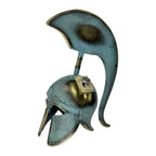 Corinthian Helmet with Tall Crest – 20 cm – Blue & Gold