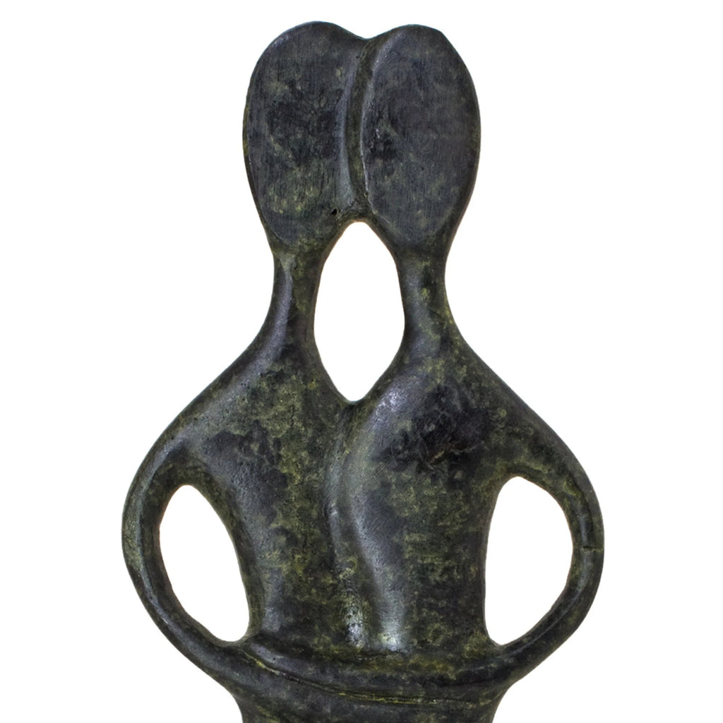 Embracing Cycladic Couple – 17 cm – Dark Green