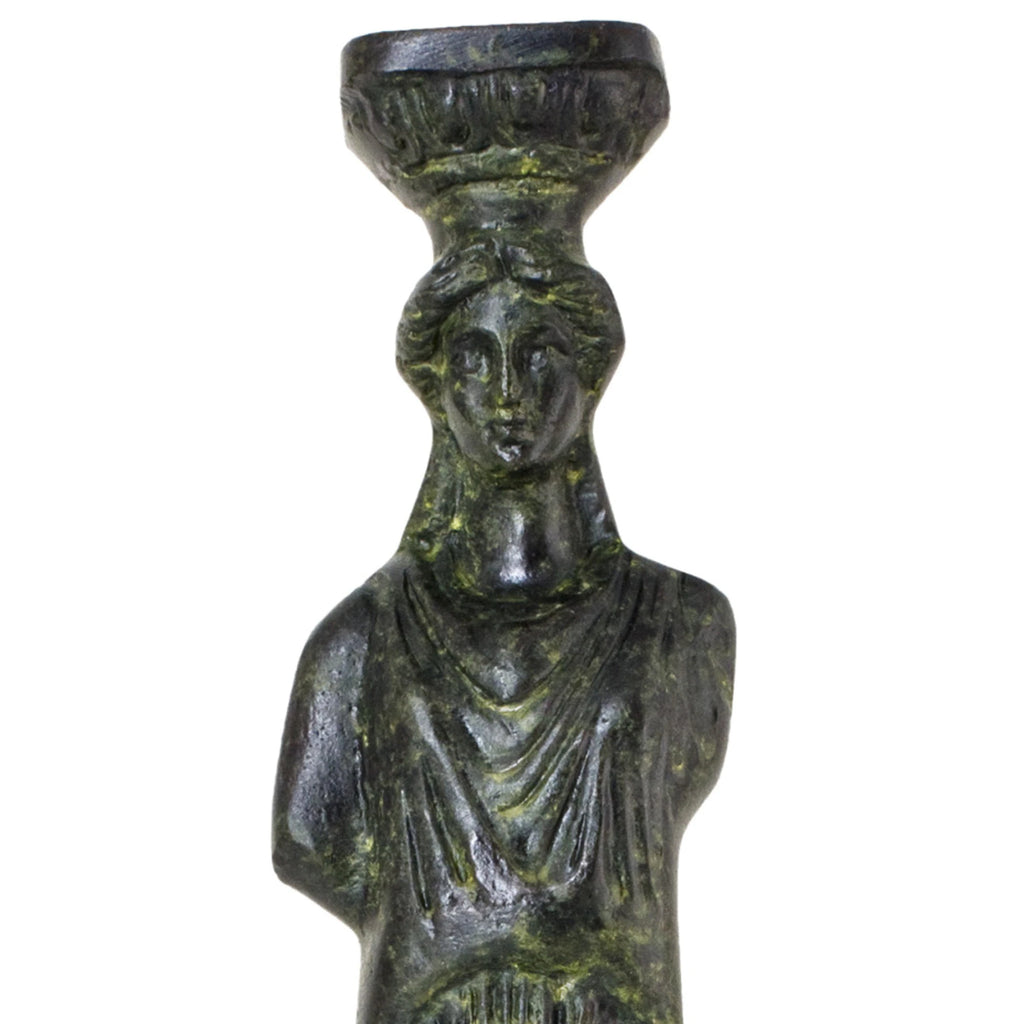 Caryatid of the Erechtheion – Bronze Sculpture – 16 cm – Dark Green