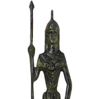 Athena with Shield and Spear – Flat Sculpture – 24 cm – Dark Green