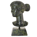 Bust of Artemis – Bronze Sculpture – 9 cm – Dark Green