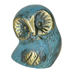 Miniature Owl, Symbol of Wisdom – 3 cm – Blue & Gold