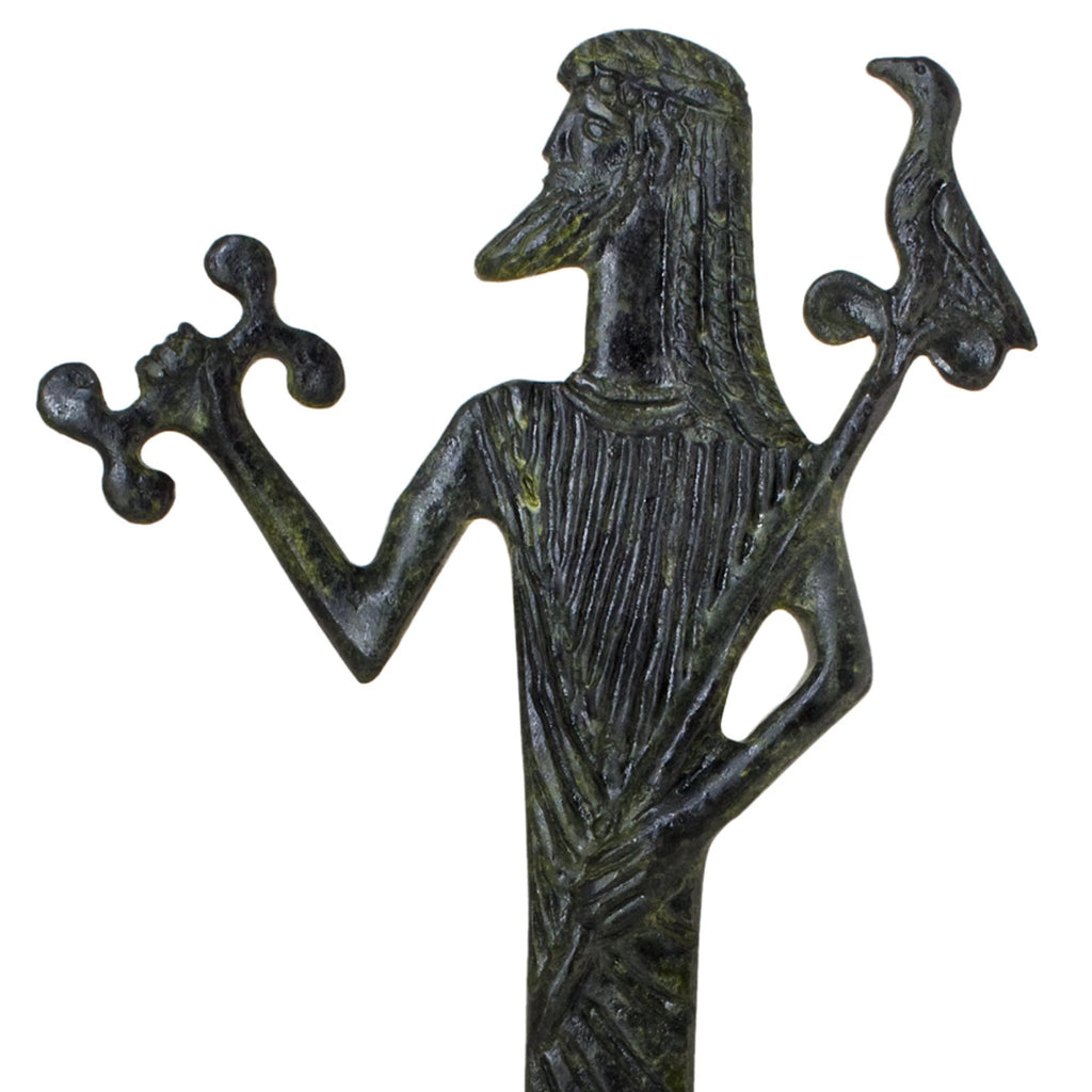Zeus with Sceptre and Eagle – Flat Sculpture – 25 cm – Dark Green
