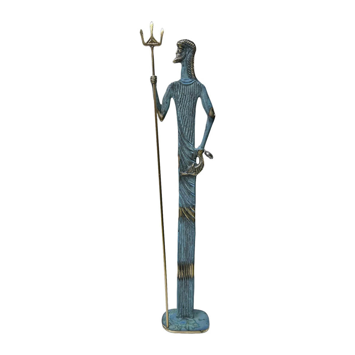 Poseidon, God of the Sea – Sculpture – 15 cm – Blue & Gold