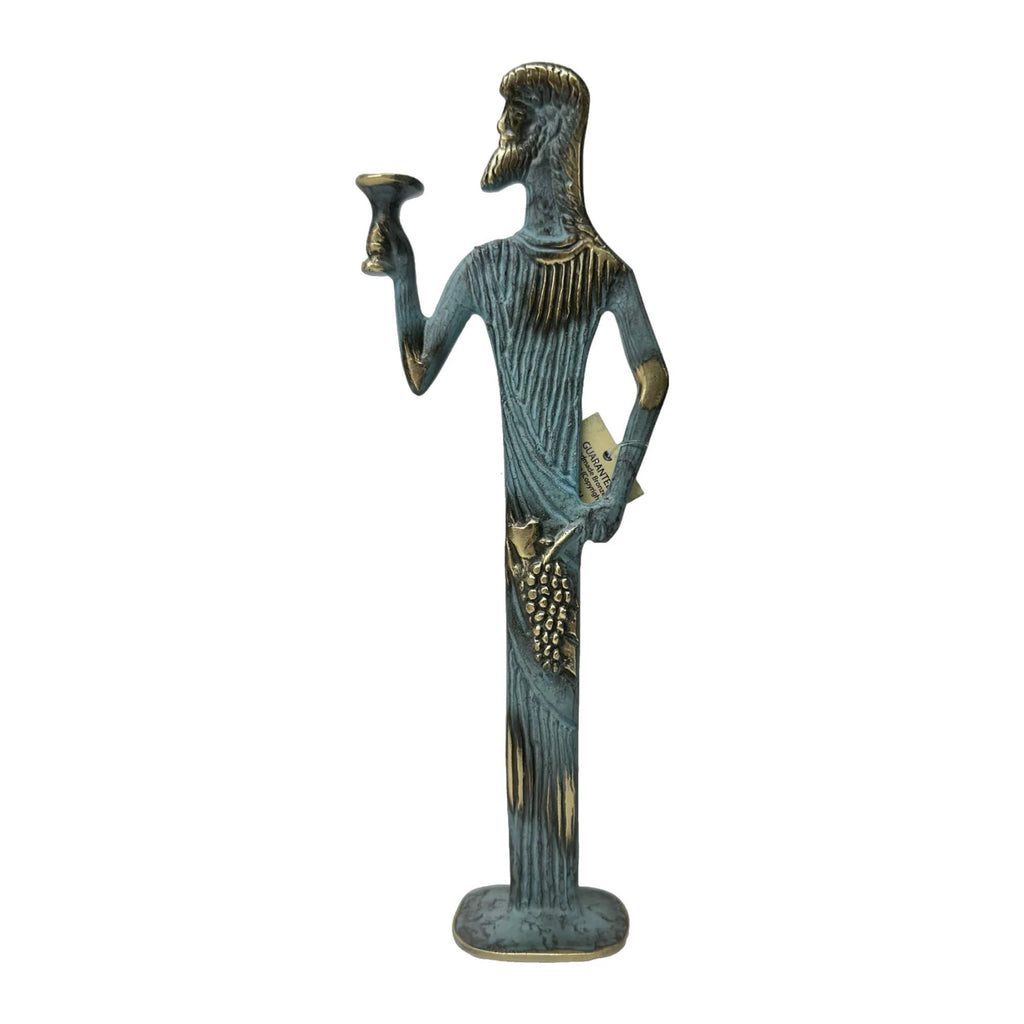 Dionysus with Wine Cup – Sculpture – 40 cm – Blue & Gold