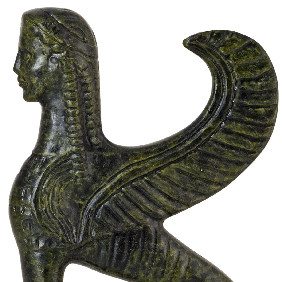 Sphinx from the Delphi Museum – Bronze Sculpture – 15 cm – Dark Green
