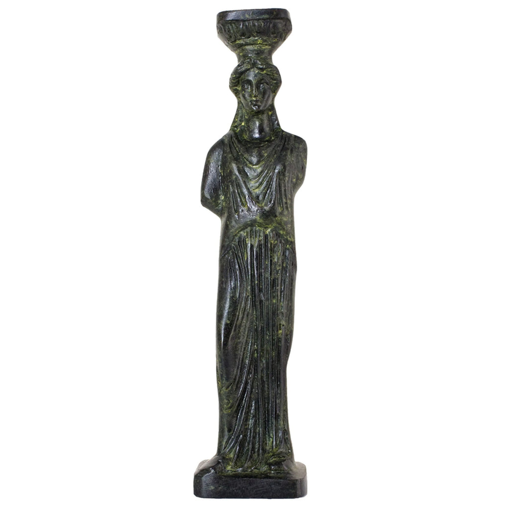 Caryatid of the Erechtheion – Bronze Sculpture – 16 cm – Dark Green