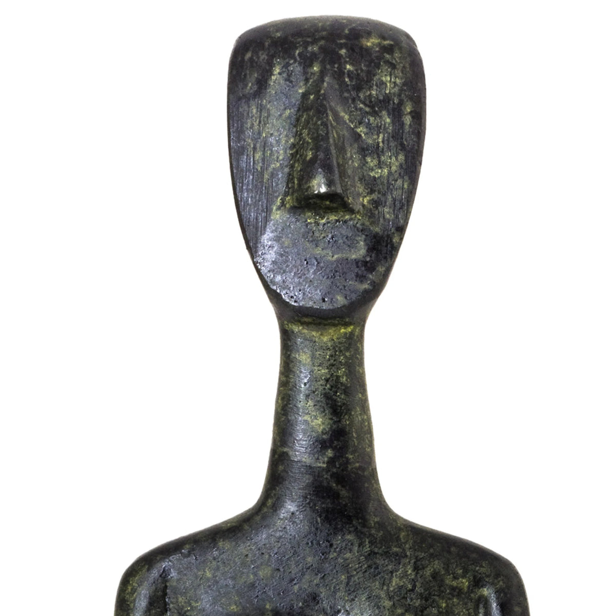 Female Cycladic Bust with Folded Arms – 14 cm – Dark Green