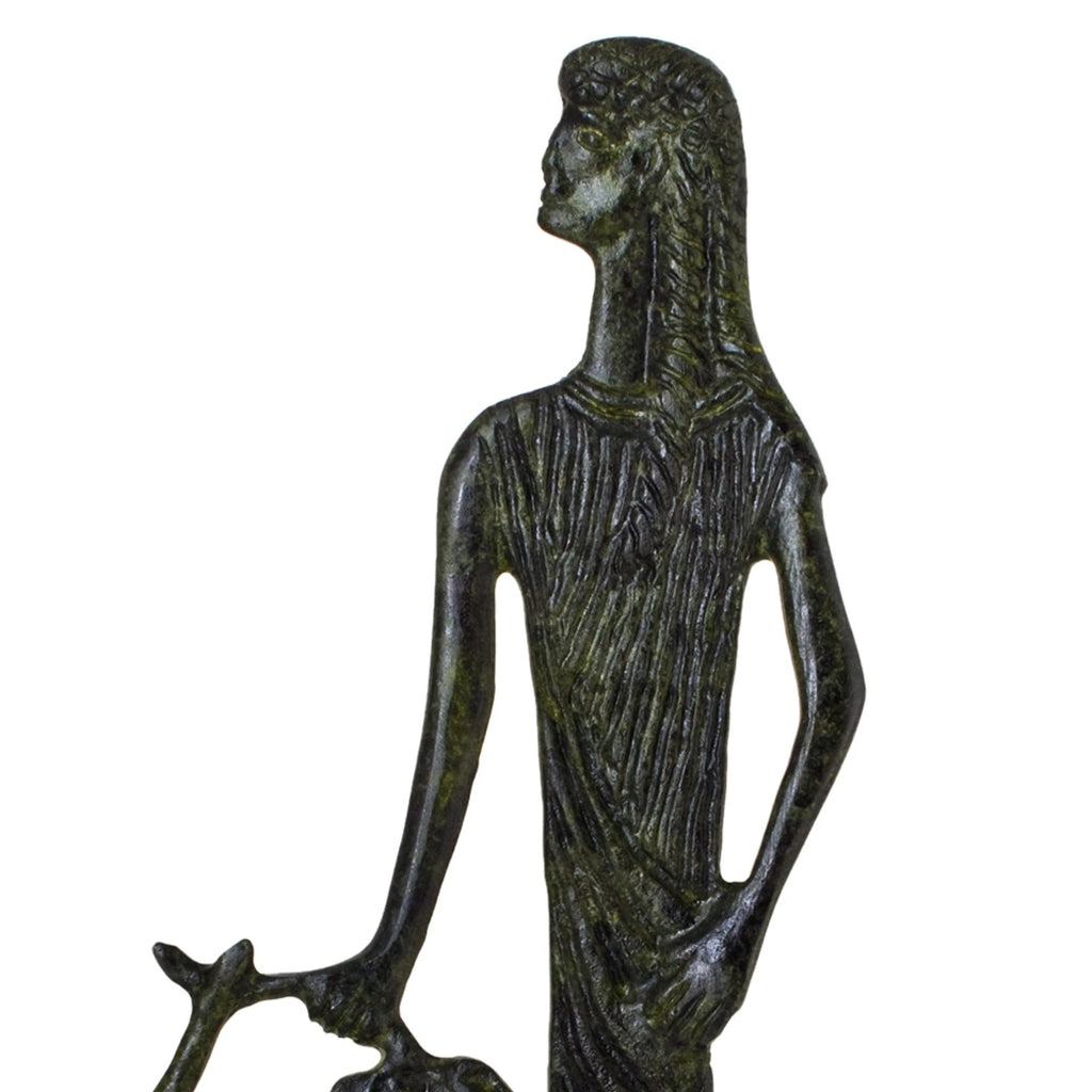 Apollo with Lyre – Bronze Sculpture – 15 cm – Dark Green