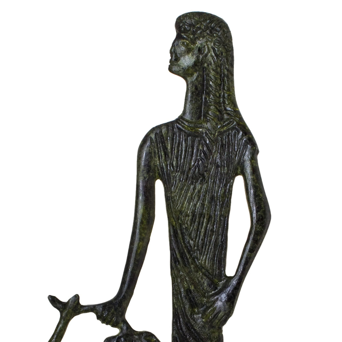 Apollo with Lyre – Bronze Sculpture – 15 cm – Dark Green