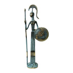 Athena with Shield and Spear – Bronze Sculpture – 18 cm – Blue & Gold