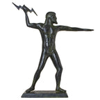 Zeus with Thunderbolt – Solid Sculpture – 37 cm – Dark Green