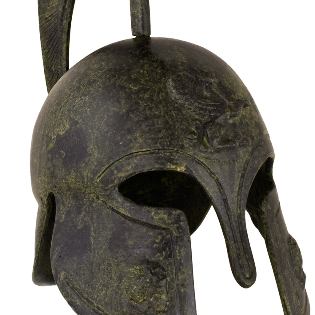 Corinthian Helmet with Griffin and Tall Crest – 24 cm – Dark Green