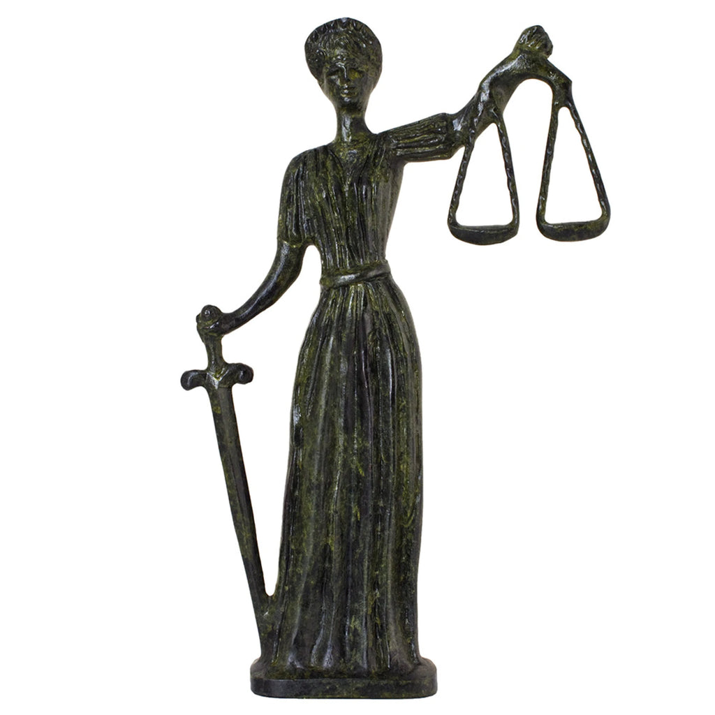 Themis, Goddess of Justice – Bronze Sculpture – 16 cm – Dark Green