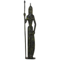 Athena with Shield and Spear – Flat Sculpture – 24 cm – Dark Green