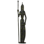 Athena with Shield and Spear – Flat Sculpture – 24 cm – Dark Green