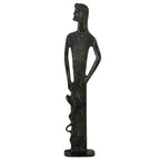 Hippocrates with Staff and Snake – Sculpture – 14 cm – Dark Green