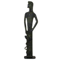 Hippocrates with Staff and Snake – Sculpture – 40 cm – Dark Green