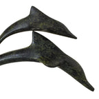 Two Playful Dolphins – Bronze Sculpture – 12 cm – Dark Green