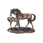 Mare with Her Foal – Bronze-Finish Resin Statue – 15 cm – view 1